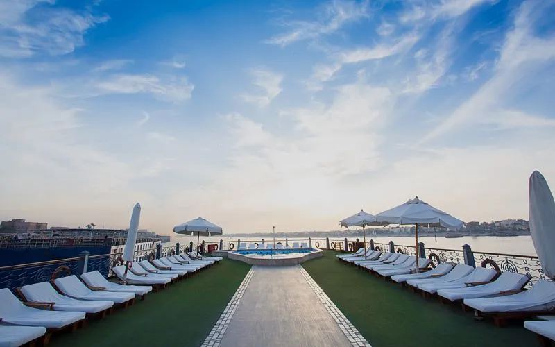 Sun deck of the Princess Sarah Nile Cruise Nile cruise